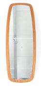 BRITISH MODERN DESIGN - MID CENTURY TEAK ATMOIC WALL MIRROR