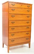 BRITISH MODERN DESIGN - MID CENTURY TEAK PEDESTAL CHEST OF DRAWERS
