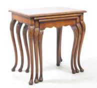 QUEEN ANNE REVIVAL WALNUT NEST OF TABLES