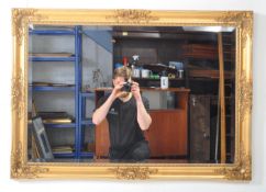 LARGE REGENCY REVIVAL GILT OVER MANTEL WALL MIRROR