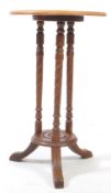 EARLY 20TH CENTURY ELM WOOD PEDESTAL TRIPOD OCCASIONAL SIDE TABLE