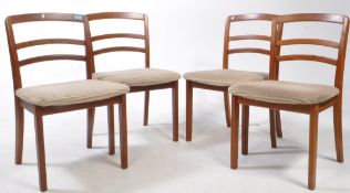 G PLAN FURNITURE - SET OF FOUR WHITE UPHOLSTERED DINING CHAIRS