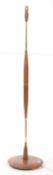 BRITISH MODERN DESIGN - MID CENTURY TEAK & BRASS FLOOR STANDING LAMP