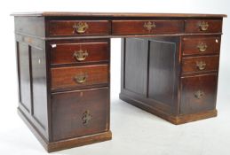 VICTORIAN MAHOGANY TWIN PEDESTAL WRITING DESK