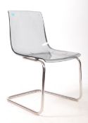 IKEA TOBIAS - MODERNIST CANTILEVER ACRYLIC DINING CHAIR