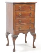 QUEEN ANNE PEDESTAL SERPENTINE FRONTED WALNUT CHEST OF DRAWERS