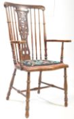 EDWARDIAN MAHOGANY SPINDLE BACK WINDSOR ARMCHAIR