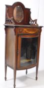 EDWARDIAN MAHOGANY INLAID PIER DISPLAY CABINET VITRINE