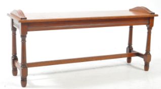 VICTORIAN 19TH CENTURY MAHOGANY WINDOW SEAT BENCH HALL SETTLE