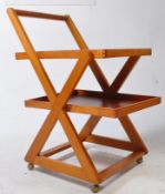 BRITISH MODERN DESIGN - MID CENTURY TEAK WOOD BUTLERS HOSTESS SERVING TROLLEY