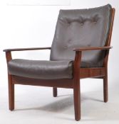 BRITISH MODERN DESIGN - RETRO MID CENTURY TEAK EASY ARMCHAIR