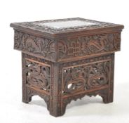 VINTAGE 20TH CENTURY CARVED WOOD CHINESE FOLDING TABLE