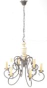 CONTEMPORARY BRONZE STYLE NINE BRACH ARM CHANDELIER