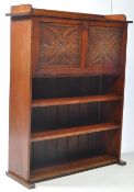 LATE VICTORIAN ARTS & CRAFTS STYLE OAK STUDENT BUREAU DESK BOOKCASE