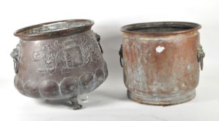 TWO VICTORIAN 19TH CENTURY COPPER PLANTERS / JARDINIERES