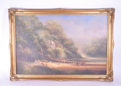 TED DYER (B. 1940) - LATE 20TH CENTURY OIL ON CANVAS PAINTING