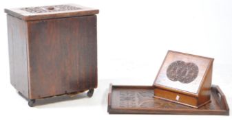 THREE 19TH CENTURY VICTORIAN CARVED OAK DECORATIVE ITEMS