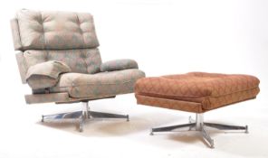 HOWARD KEITH, KOHINOOR - A MID CENTURY LARGE ARMCHAIR W/ STOOL
