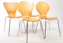 ARNE JACOBSEN FOR FRITZ HANSEN MANNER BENTWOOD DINING CHAIRS