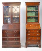 TWO REPRODUCTION MAHOGANY GEORGE III REVIVAL BUREAU BOOKCASES