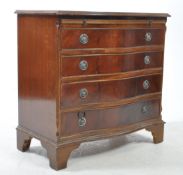 GEORGE III REVIVAL SERPENTINE FRONT BACHELORS CHEST OF DRAWERS