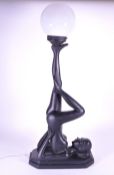 ART DECO STYLE NUDE LADY TABLE LAMP