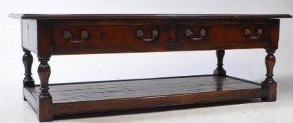 18TH CENTURY REVIVAL OAK RECTANGULAR COFFEE OCCASIONAL TABLE