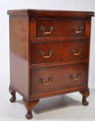 GEORGE III STYLE BACHELORS MAHOGANY CHEST OF THREE DRAWERS