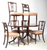 SIX HARLEQUIN DINING CHAIRS & REGENCY MAHOGANY TABLE
