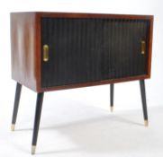 VINTAGE 20TH CENTURY TEAK RECORD VINYL MUSIC CABINET