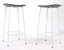 PAIR OF RETRO INDUSTRIAL METAL BAR STOOLS