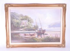 TED DYER (B. 1940) - LATE 20TH CENTURY OIL ON CANVAS PAINTING