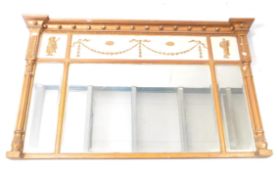 REGENCY GILTWOOD & GESSO TRIPLE PLATED OVERMANTEL MIRROR
