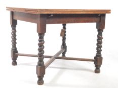 VINTAGE 20TH CENTURY OAK EXTENDING DRAW LEAF DINING TABLE