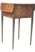 LATE 18TH CENTURY GEORGE III OAK & WALNUT LADIES WORKBOX SEWING TABLE