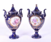 ALEXANDRA PORCELAIN - TWO EARLY 20TH CENTURY AUSTRIAN PORCELAIN URNS