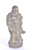 VINTAGE 20TH CENTURY METAL STANDING CHINESE LAUGH BUDDHA
