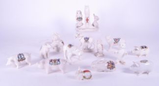 COLLECTION OF EARLY 20TH CENTURY CRESTED CHINA PORCELAIN