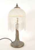 LATE 20TH CENTURY BOUDOIR STYLE LAMP WITH ART NOUVEAU STYLE BASE
