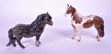BESWICK - TWO MID CENTURY PORCELAIN HORSE FIGURES