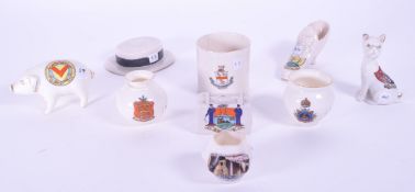 COLLECTION OF 20TH CENTURY GOSSWARE CRESTED PORCELAIN ITEMS
