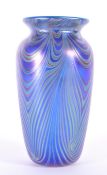 OKRA - 1988 STUDIO BLUE IRIDESCENT GLASS VASE