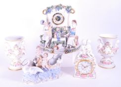 COLLECTION OF FIVE 20TH CENTURY PORCELAIN CLASSICAL FIGURES