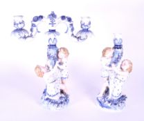 ERNST BOHNE SOHNE - LATE 19TH CENTURY PORCELAIN CANDLESTICK HOLDERS