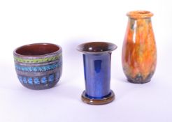 BITOSSI - STONEWARE POTTERY POT W/ TWO STUDIO VASES