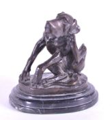 AFTER C. FRATIN - CAST BRONZE HOUND FIGURE