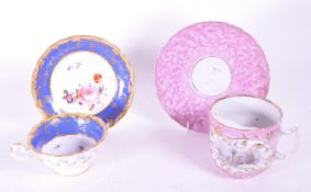 TWO EARLY 20TH CENTURY EDWARDIAN CHINA TEA CUPS AND SAUCERS
