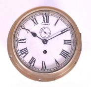 EARLY 20TH CENTURY BRASS SHIPS CLOCK