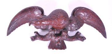 LATE 20TH CENTURY WOODEN CARVED FEDERAL STYLE EAGLE WALL HANGING