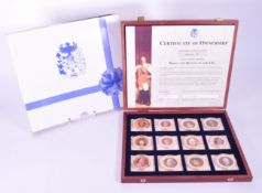 2007 COOK ISLANDS KINGS & QUEENS GOLD PLATED DOLLAR PROOF SET